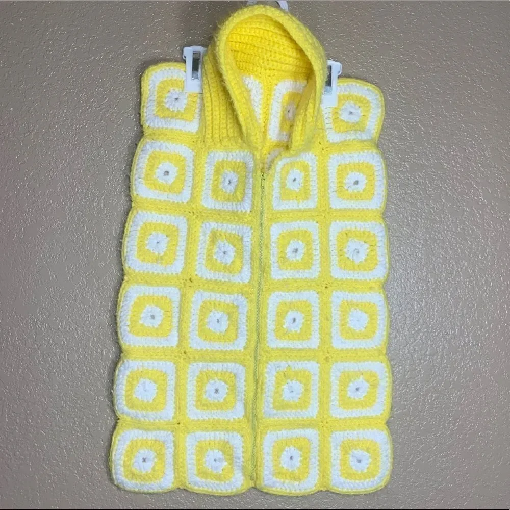‎Vintage crochet granny square handmade baby sleep sack